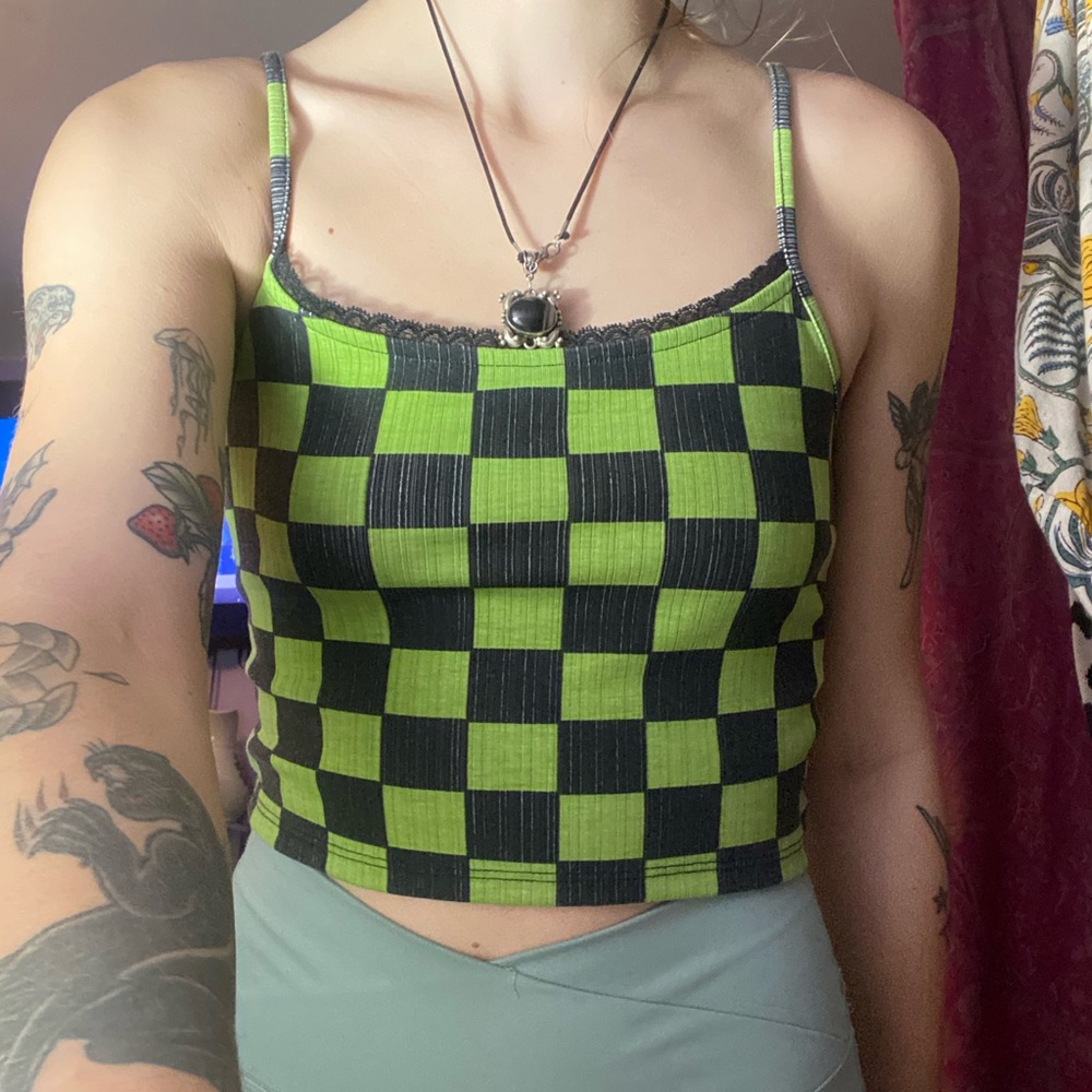 Checkered Cropped Cami
